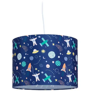 Relaxdays Hängelampe, Dunkelblau, Kunststoff, E27, 35x155x35 cm, Lampen & Leuchten, Innenbeleuchtung, Kinderzimmerlampen