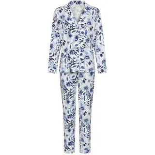 LASCANA Pyjama Blumen-Alloverprint Blau 36/38