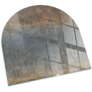 Kaminbodenplatte für Kaminofen 100x100 cm Glasboden Hitzeschutz Stilvollem Motiv Hartglas Elegantes Design Dekorative Glasbodenplatte Halbrund Schutzplatte - Abstraktes Strukturmuster