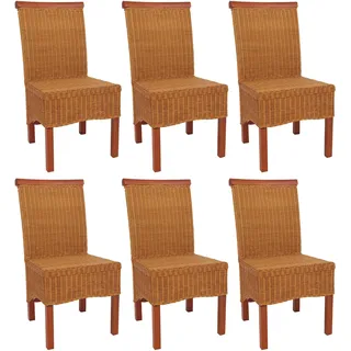 MCW Esszimmerstuhl Var Rattan braun 6er Set