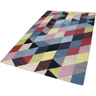 ESPRIT Rainbow Triangle Kelim Moderner Markenteppich, Baumwolle, Mehrfarbig, 110 cm x 60 cm x 0.5 cm