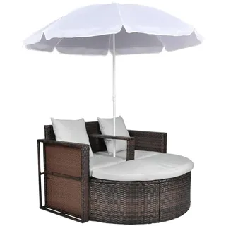 vidaXL Sonnenliege Poly Rattan Sonnenliege Gartenmöbel Sonneninsel Gartenliege