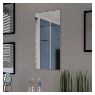 furnicato Wandspiegel Rahmenlos Spiegel Fliesen Glas 8 Stk. 20,5 cm silberfarben