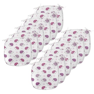 Abakuhaus Stuhlkissen »Dekoratives wasserfestes Kissen mit Riemen für Küchensitze«, Igel Gänseblümchen Aquarellen lila|rosa|weiß