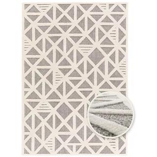 Primaflor COSMO Geo Hochflorteppich 200 x 290 cm Grau/Weiß
