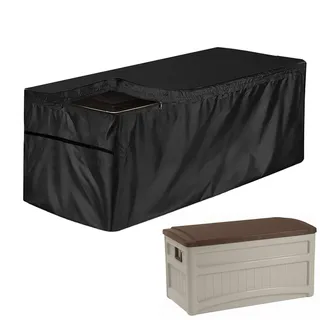Staubdicht Abdeckung Für Kissenbox Kissentruhe Wasserdicht Auflagenbox Garten Allzwecktruhe Outdoor Aufbewahrungsboxen Schutzhülle Gartenbox Abdeckplane Wetterfest Gartentruhe Schutzplane Abdeckhaube