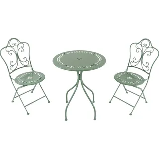 AXI Marilou Bistroset 3-teilig aus Metall in Pastellgrün | Bistrotisch mit 2 Stühlen | Bistro Gartenmöbel Set für Garten / Balkon / Terrasse | - Grün