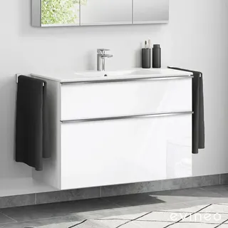 Evineo Waschbeckenunterschrank ineo4 2 Auszüge 101 x 70 cm Weiß