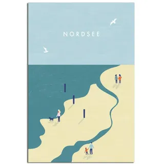 YONGCAI Vintage Nordsee Strand Reise Poster Leinwand Wand Zuhause Dekor Kunst Poster Gemälde Bild Druck Geschenk Poster
