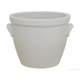 KERAZO Keramik XL Blumentopf Pflanzkübel Venus m Henkel 45x37cm frostfest WEISS