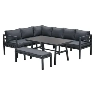 Garden Impressions Bleco II Lounge-Dining Set - carbon black/reflex black - Schwarz