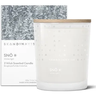 Skandinavisk SNÖ 'Schnee' Duftkerze, Sonderedition, Duftnoten: Gefrorene Wälder und vereiste Beeren, der scharfe, frische Atem der Minusgrade, 350 g.