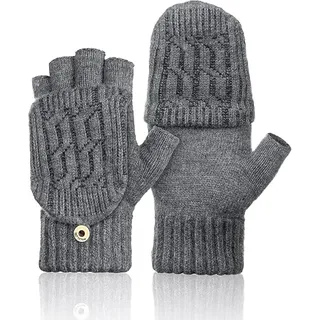 Weiche, Wandelbare Winterhandschuhe Aus Wolle Für Damen Und Herren, Fingerlos, Warm Und Praktisch
