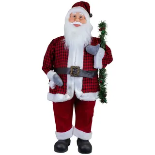Christmas Paradise Weihnachtsmann Kimi Dekofigur versch. Größen 45/60/90cm, Rot-Schwarz kariert Weihnachtsdeko 90 cm
