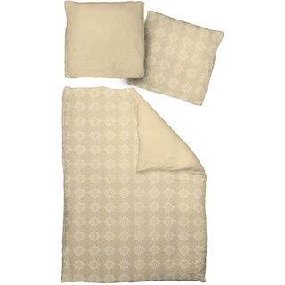 Bettwäsche »Romantic Puligny A«, (2 tlg.), mit großen Ornamenten, 11207049-0 beige B/L: 135 cm x 200 cm (1 St.)