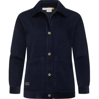 Ragwear Cordjacke "Ennea", Damen, Gr. M (38), blau (navy), Obermaterial: 100% Baumwolle, gerade hüftbedeckend, mit Knopf,Ärmel mit Ärmelschlitz Umschlagsaum mit Knöpfen,verstellbar, Jacken, Leichte Damen Übergangsjacke aus Kord