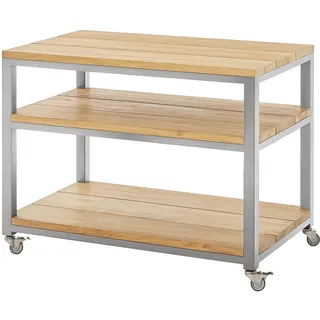 Diamond Garden Piazza Beistelltisch 100 x 60 x 0 cm Edelstahl/Teak
