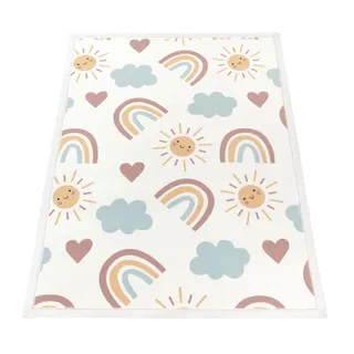 KADIMA DESIGN Regenbogen Kinderteppich 140 x 200 cm Mehrfarbig
