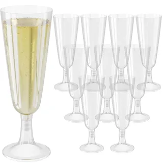 120 Stück WELLGRO 100ml Sektgläser aus Kunststoff - Transparent