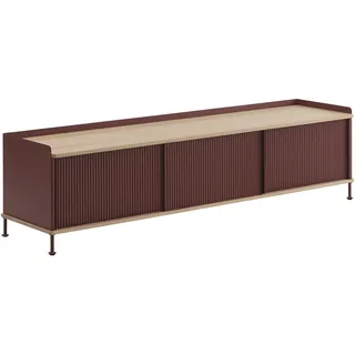Muuto Enfold Sideboard 186 x 48 cm Eiche geölt / Rot