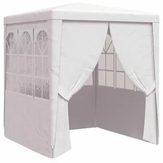 vidaXL Profi Partyzelt mit Seitenwänden UV-beständig Wasserbeständig Pavillon Festzelt Gartenzelt Bierzelt Gartenpavillon 2,5x2,5m Weiß 90g/m2