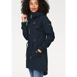 Outdoorjacke ALIFE & KICKIN "CharlotteAK" Gr. M, blau (marine dots) Damen Jacken Outdoorbekleidung Parka Winterjacke modische Lieblings-Winterjacke mit Kapuze und Pünktchen-Print