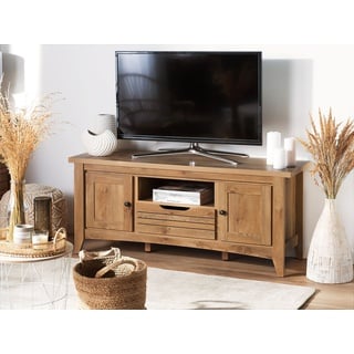 TV-Möbel heller Holzfarbton mit Schublade 138 x 43 x 60 cm AGORA