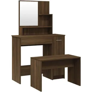 vidaXL Schminktisch-Set Braun Eichen-Optik 86,5x35x136 cm