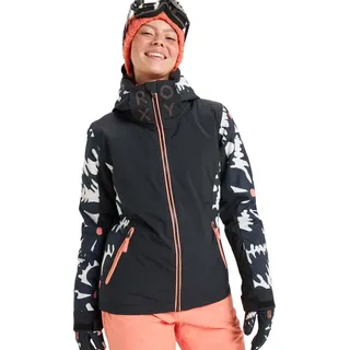 Roxy Snowboardjacke FREE JET JK, Größe:XS, Farben:true black big flower - Schwarz XS