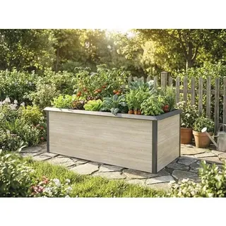 Hochbeet klassisch Konsta mit Schneckenkante 203 x 98 x 76 cm Holzoptik