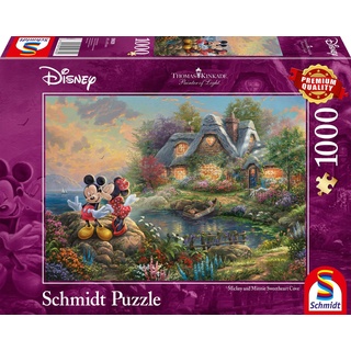 Schmidt Spiele Puzzle Disney, Sweethearts Mickey & Minnie, 1000 Puzzleteile, Thomas Kinkade bunt