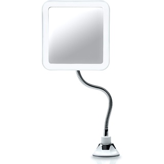 Fancii Mira Plus Flexibler Vergrößerungsspiegel, 10-fache Vergrößerung mit LED-Licht und Schwanenhals, beleuchteter Reise-Schminkspiegel, Saugnapf, natürliches Tageslicht, LED, kabellos tragbar