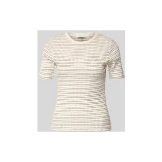 T-Shirt mit Rundhalsausschnitt Modell 'Soleili', Ecru, 38