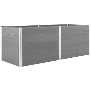 vidaXL Hochbeet Pflanzkübel Gartenbeet Blumenbeet Pflanzkasten Kräuterbeet Blumenkasten Pflanzkasten Gemüsebeet Pflanzbeet 250x100x91cm WPC Grau