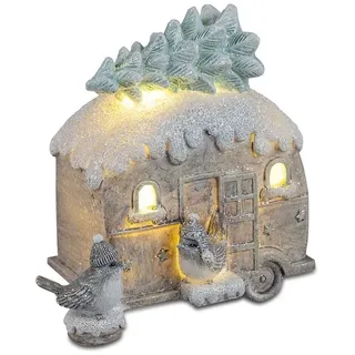 Wohnanhänger 13cm Vögel LED-Licht Wohnwagen Baum formano 787095 Weihnachtsdeko