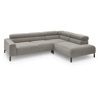 KAWOLA Eckcouch Cord 4-Sitzer Grau