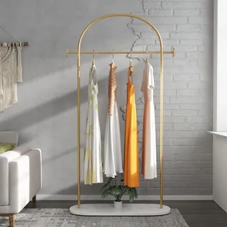 TIEOU Metall Gold Garderobenständer, freistehender Eingangsständer, Hutgarderobe, kleiner Kleiderständer, modern