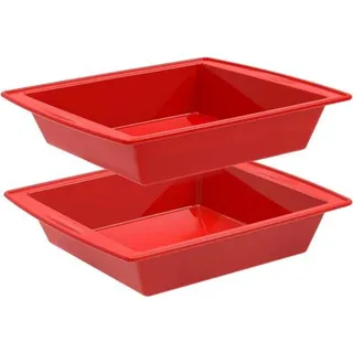 Famanu Set von 2 Silikon-Browniebackformen 20 cm, antihaftbeschichtet und flexibel - ideal für Kuchen und Tiramisu