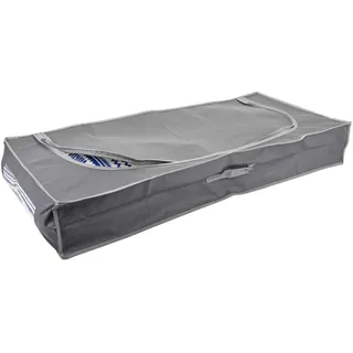 LS-LebenStil Unterbettkommode XL 105x45x16cm Grau Stoff Aufbewahrungsbox Kleiderbox Kleidersack Rechteck Unterbettbox Vlies Aufbewahrungstasche Bettdecken, Kleidung faltbar Sichtfenster