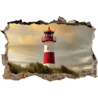 DesFoli Wandtattoo Leuchtturm - verschiedene Rahmentypen DW000299 Farbe Brauner Stein Querformat, Größe 90 cm x 60 cm