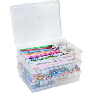 Klare Stiftebox 3er Set stapelbar transparent - Transparent