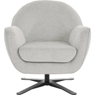 Drehsessel ANDAS "Stavre, Loungesessel", silber (silber lining), B:83cm H:85cm T:80cm, 100% Polyester, Sessel, in moderner Optik, mit elegantem Drehfuß