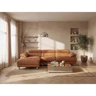 Ecksofa - Premium-Leder - Ecke Links - Karamell - EXCELSIORA