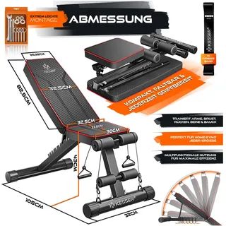 Kesser Hantelbank Multifunktionale Trainingsbank rot/schwarz