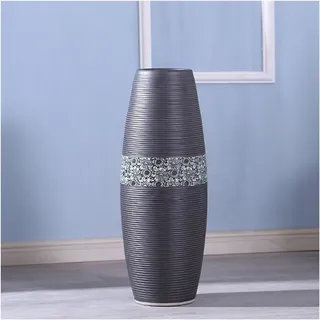 Hohe Bodenvase,70 cm,große Bodenvase aus Keramik,Moderne handgefertigte Vase für Zuhause,Wohnzimmer,Büro,Küche,Eingangsbereich,dekorative Zweige und Blumen (Größe: 60 x 18 x 9 cm)