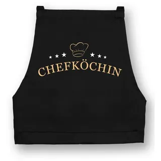 Youth Designz Grillschürze Damen Schürze CHEFKÖCHIN Print Kochschürze Statement Geschenk Frauen, mit lustigem Spruch & Logo Aufdruck schwarz