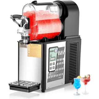VEVOR kommerzielle Slusheis Maschine 3 L Einzeltank-Maschine für gefrorene Getränke, 12 Tassen Edelstahl Slush-Eis-Maschine mit Tastenfeld Softei...