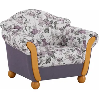 Sessel HOME AFFAIRE "Milano, bequemer Loungesessel, Landhaus-Stil, Holz-Chatosen und -Füße", lila (flieder, flieder geblümt), B:102cm H:83cm T:81cm, Chenille (70% Polyacryl, 30% Polyester) auf Korpus und Zierkissen, Sitz und Rücken im Blumenmuster »Paradise« (100% Polyester);Chenille (70% Polyacryl, 30% Polyester), Sessel, Sessel