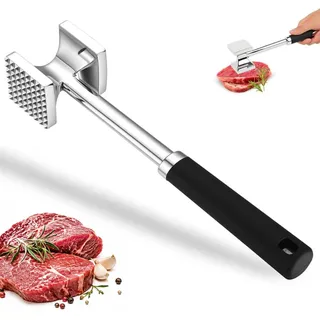 ENGFGH Fleischklopfer Aluminium 27 cm Doppelseitig, Fleischhammer Schnitzelklopfer, Steaker Fleischplattierer Meat Tenderizer Küchenhammer für Schnitzel, Steak, Geflügel, Rind