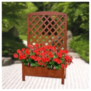 Melko Blumenkasten Rankkasten Blumenkasten Rankgitter 72x30x120 cm Rankhilfe Rankgestell (Stück), Langlebig braun